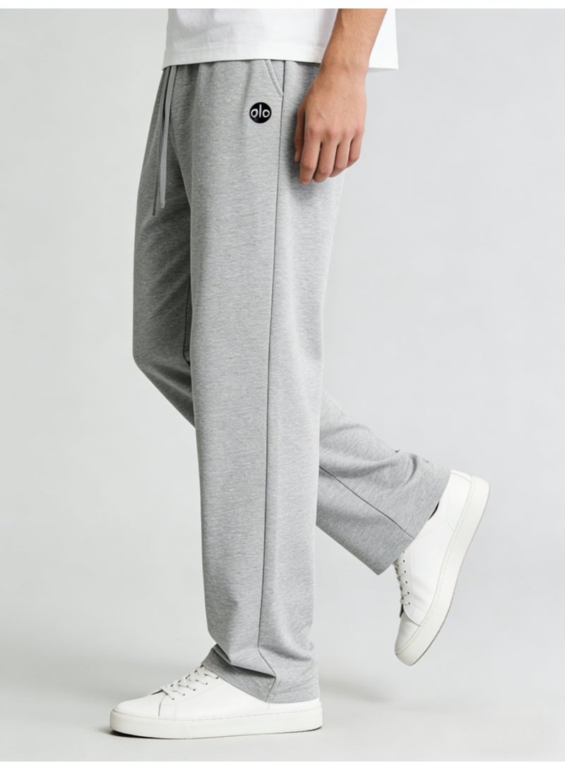 ألو يوغا Alo Yoga Ultra-Soft Wide-Leg Track Pants in Heather Grey - Image 5